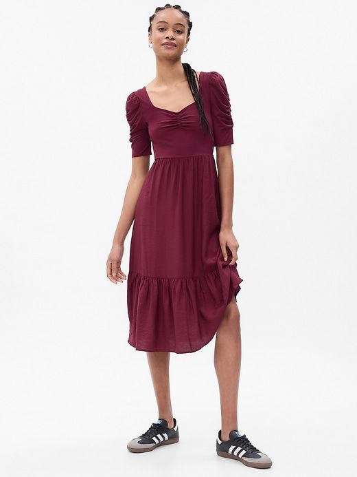 Ruched Tiered Midi Dress sold by GAP