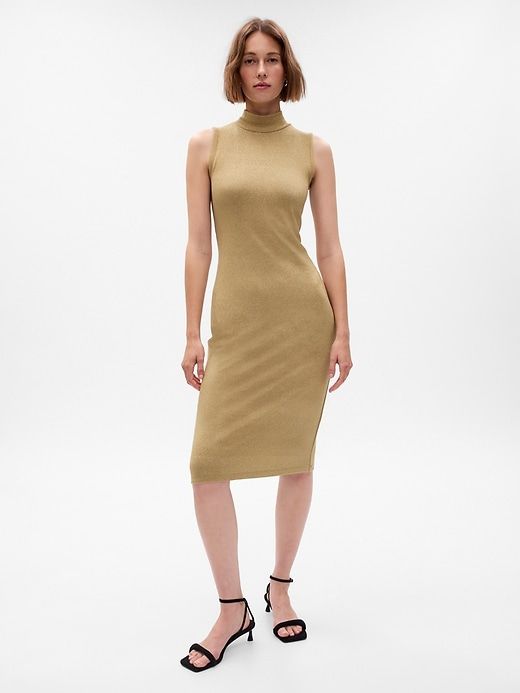 Metallic Mockneck Midi Dress sold by GAP