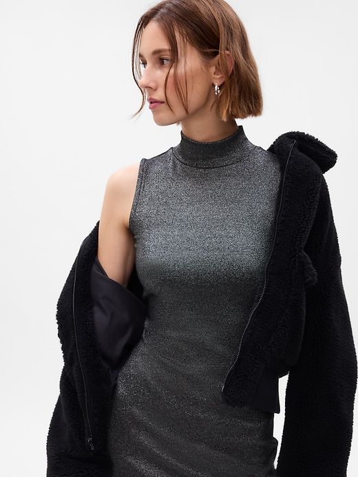 Metallic Mockneck Midi Dress sold by GAP product image thumbnail 4