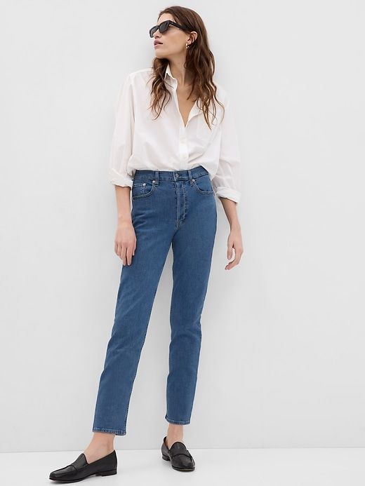 High Rise Cheeky Straight Jeans sold by GAP
