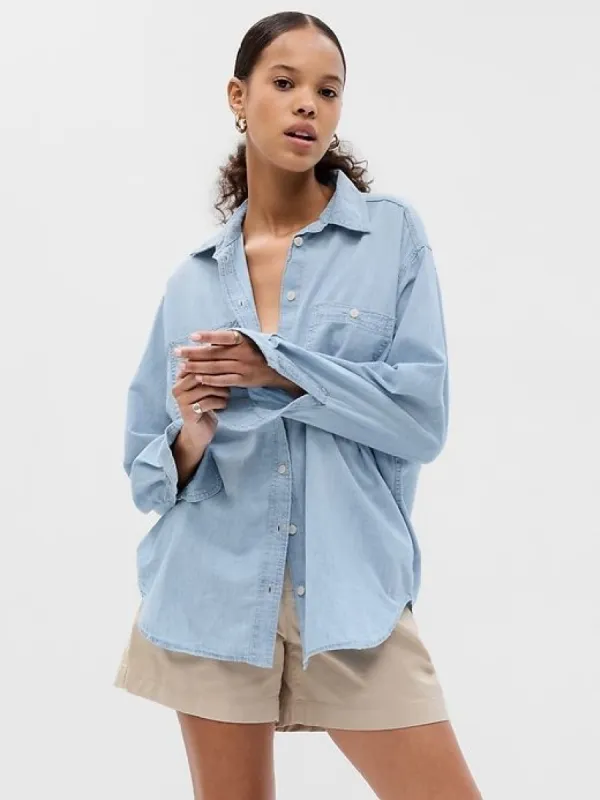 Chambray Denim Big Shirt sold by GAP