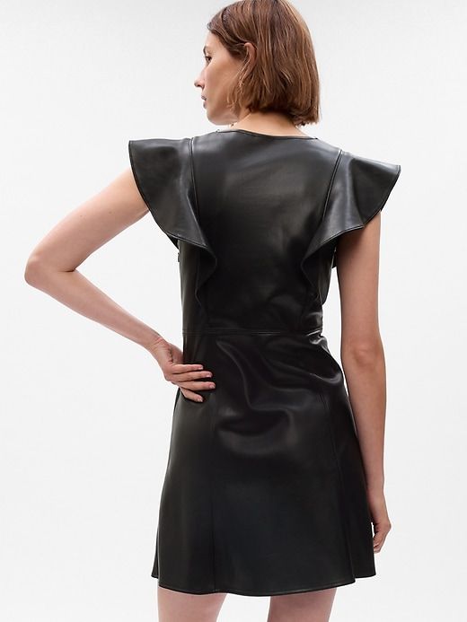 Vegan Leather Flutter Mini Dress sold by GAP product image thumbnail 2