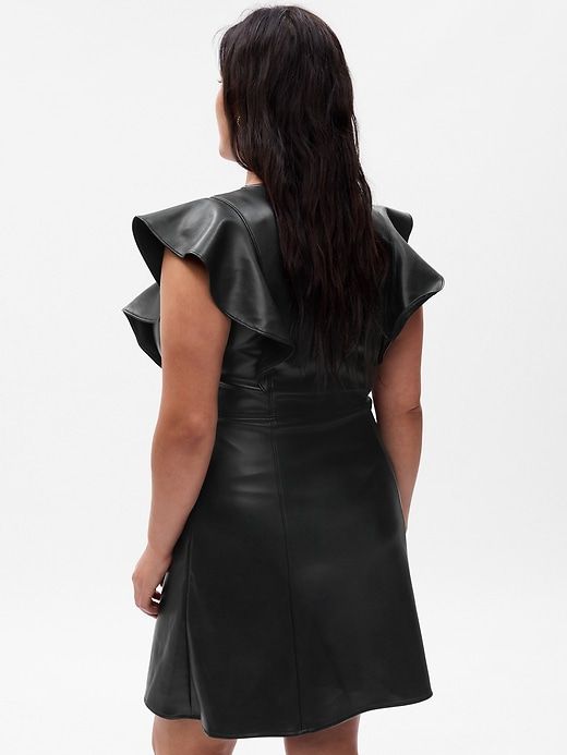 Vegan Leather Flutter Mini Dress sold by GAP product image thumbnail 5
