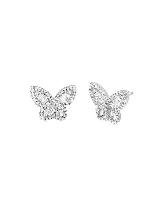 Pave x Baguette Butterfly Stud Earring sold by GAP