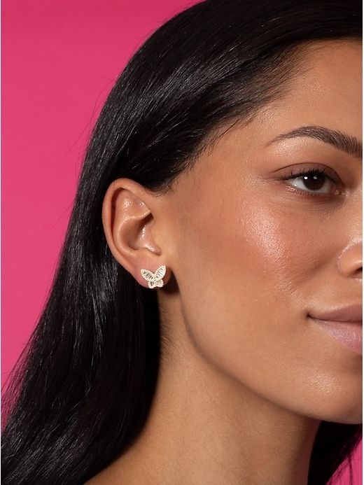 Pave x Baguette Butterfly Stud Earring sold by GAP product image thumbnail 2