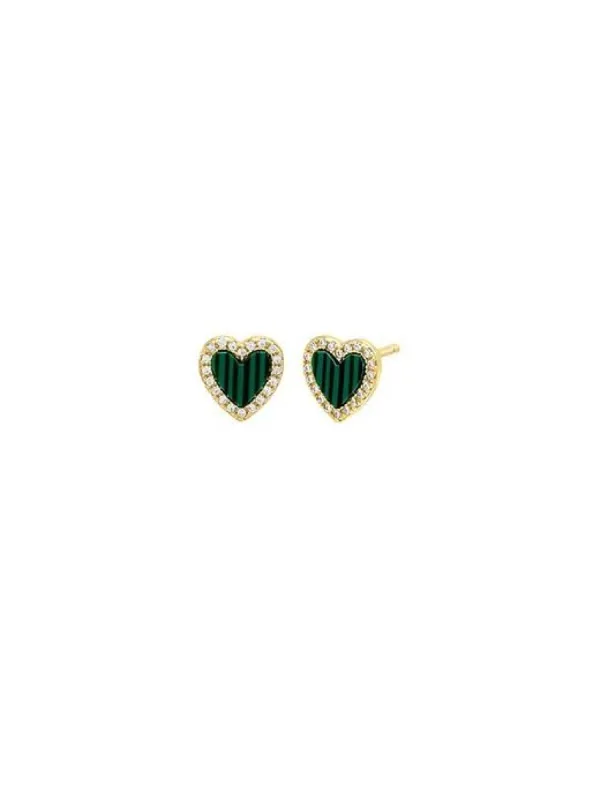 Colored Stone Pave Heart Stud Earring sold by GAP