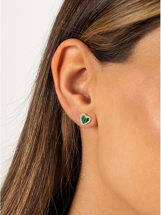 Colored Stone Pave Heart Stud Earring sold by GAP product image thumbnail 2