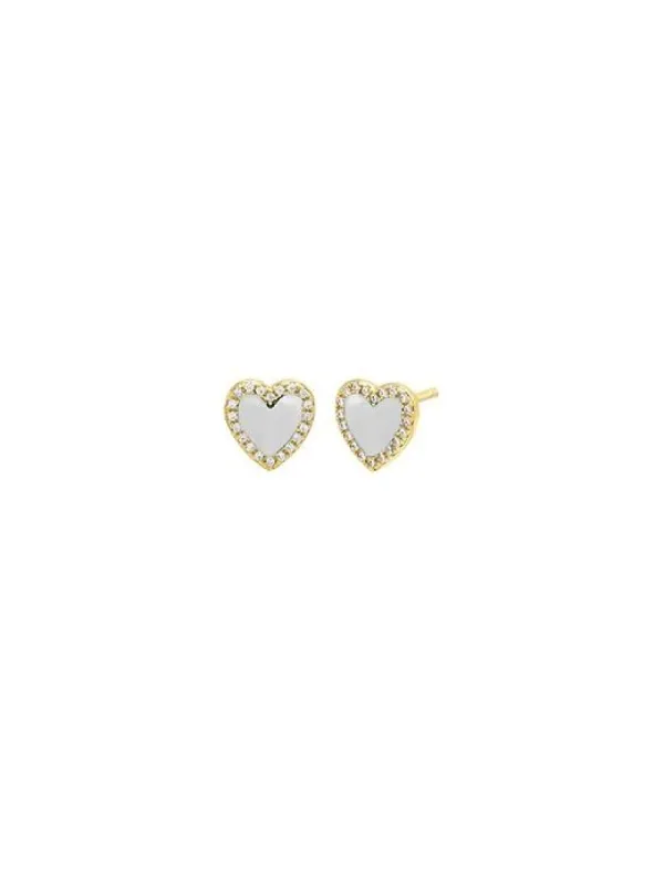 Colored Stone Pave Heart Stud Earring sold by GAP