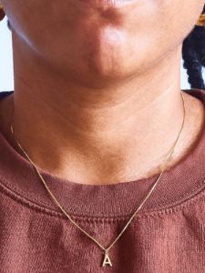 Gold Dainty Initial Necklace sold by GAP