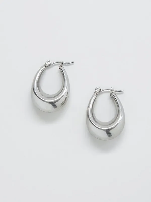 Silver Oval Hoop Earrings sold by GAP