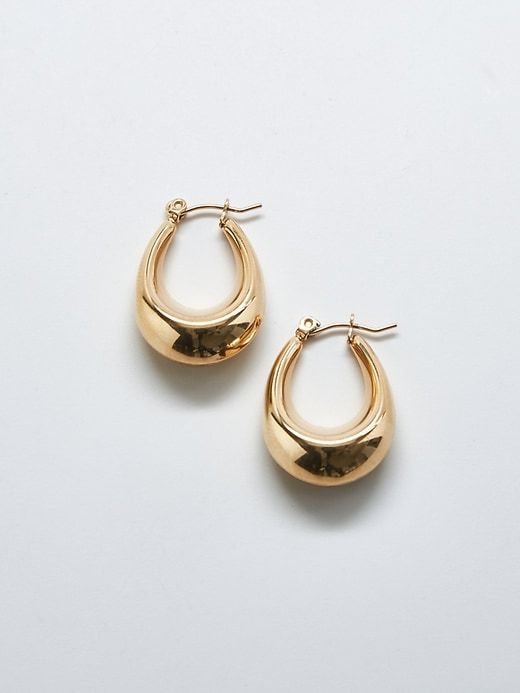 Gold Oval Hoop Earrings sold by GAP