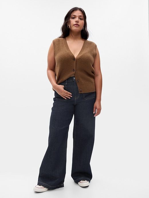 High Rise Stride Wide-Leg Jeans sold by GAP product image thumbnail 4