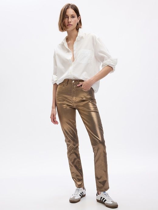 High Rise Metallic Vintage Slim Jeans sold by GAP