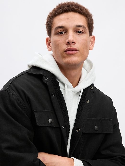 Sherpa-Lined Denim Utility Shirt sold by GAP product image thumbnail 2