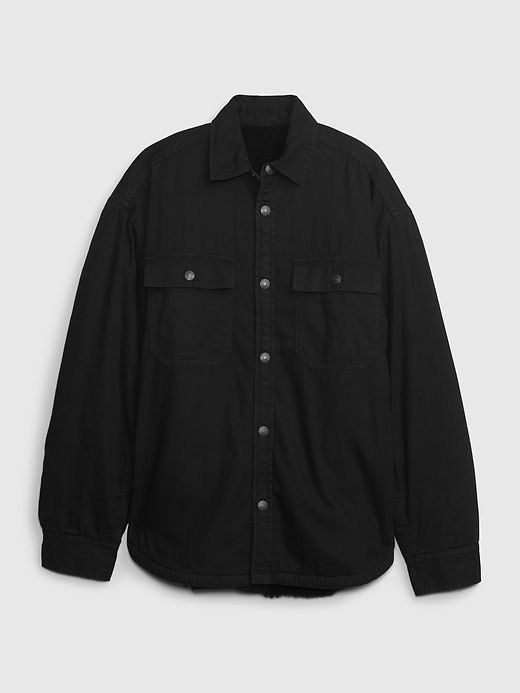 Sherpa-Lined Denim Utility Shirt sold by GAP product image thumbnail 3