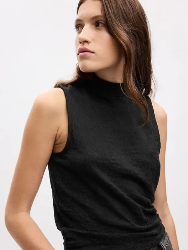 Modern Jacquard Mockneck Tank Top sold by GAP
