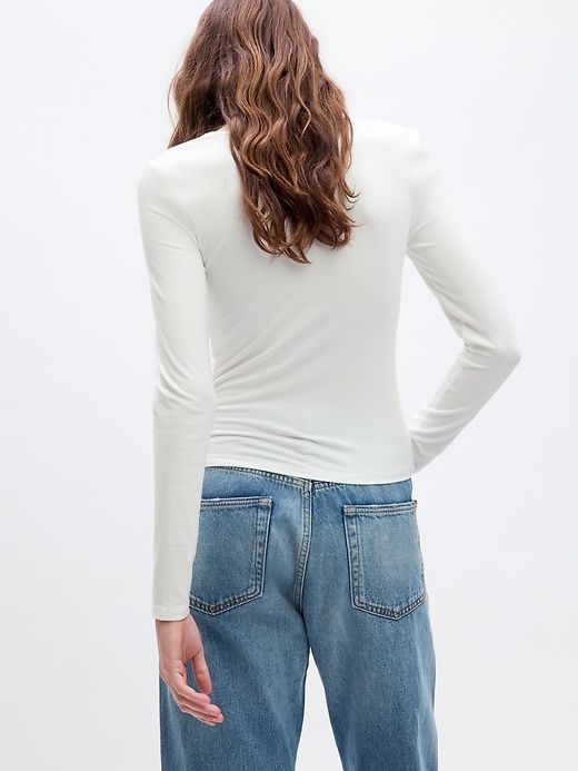 Ruched V-Neck T-Shirt sold by GAP product image thumbnail 3