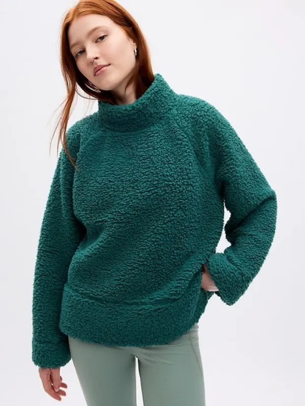 Mockneck Pullover Sherpa Sweatshirt sold by GAP