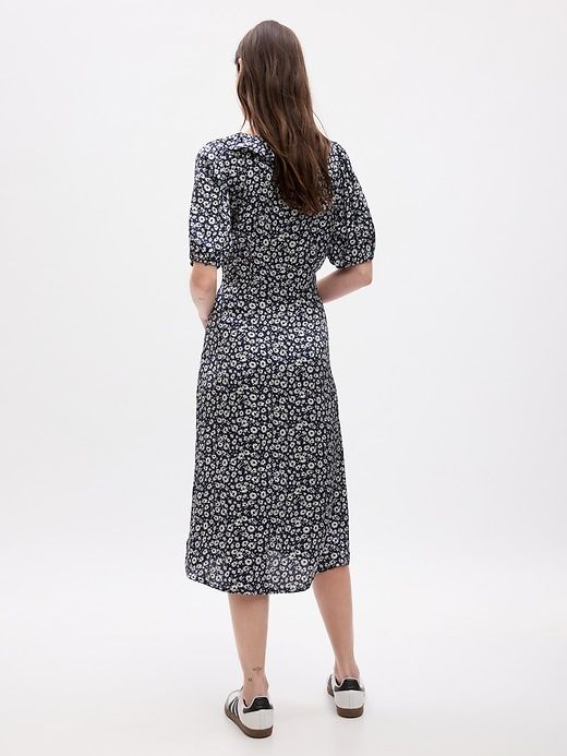 Puff Sleeve Ruffle Midi Dress sold by GAP product image thumbnail 2