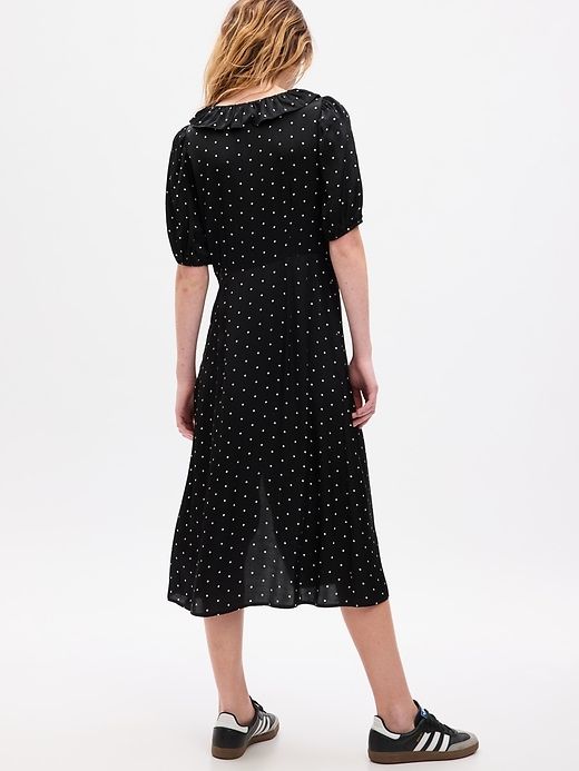 Puff Sleeve Ruffle Midi Dress sold by GAP product image thumbnail 3