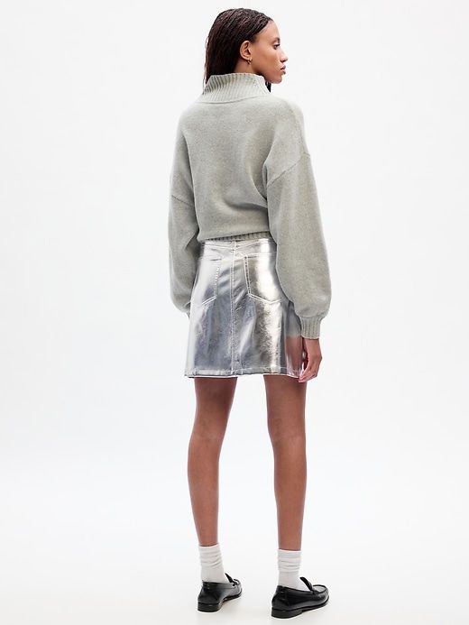 Metallic Vegan Leather Mini Skirt sold by GAP product image thumbnail 2