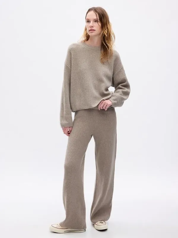 CashSoft Shaker-Stitch Sweater Pants sold by GAP