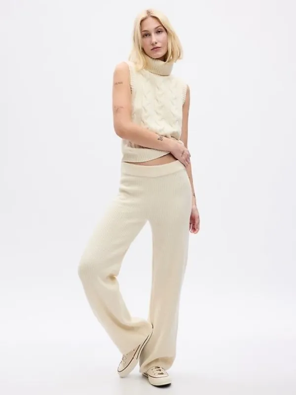 CashSoft Shaker-Stitch Sweater Pants sold by GAP