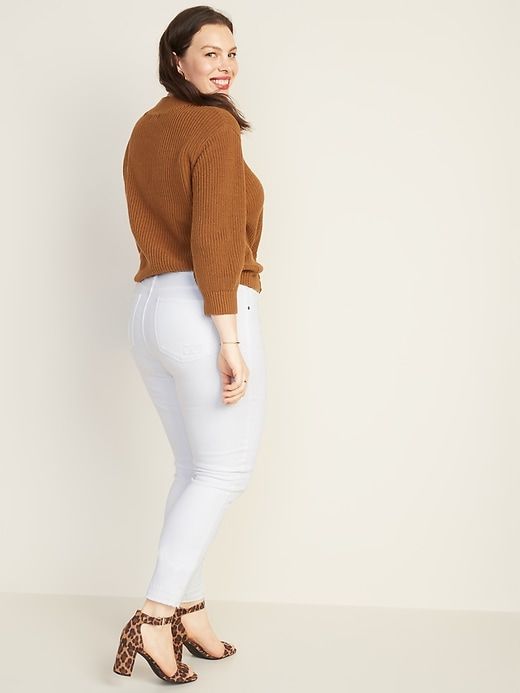 Mid-Rise Distressed Rockstar Super Skinny White Ankle Jeans for Women sold by GAP product image thumbnail 2