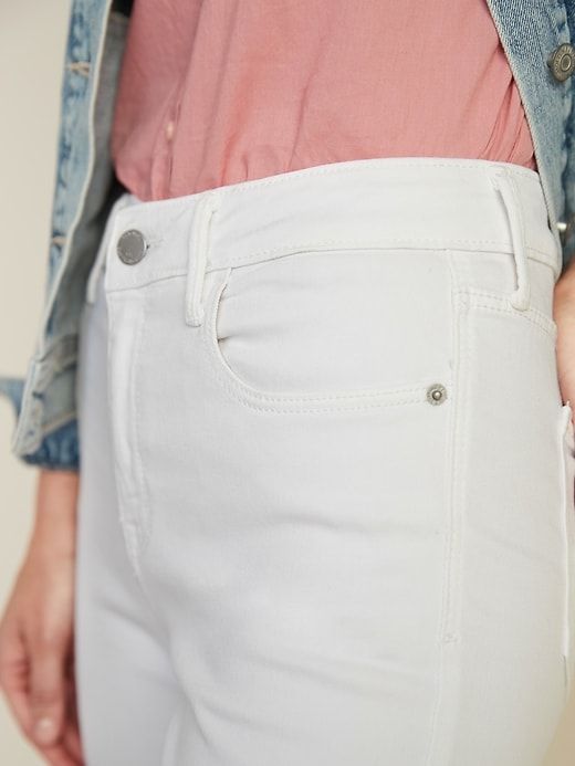 Mid-Rise Distressed Rockstar Super Skinny White Ankle Jeans for Women sold by GAP product image thumbnail 4