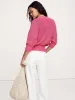Cotton Cropped Puff-Sleeve Sweater sold by Banana Republic