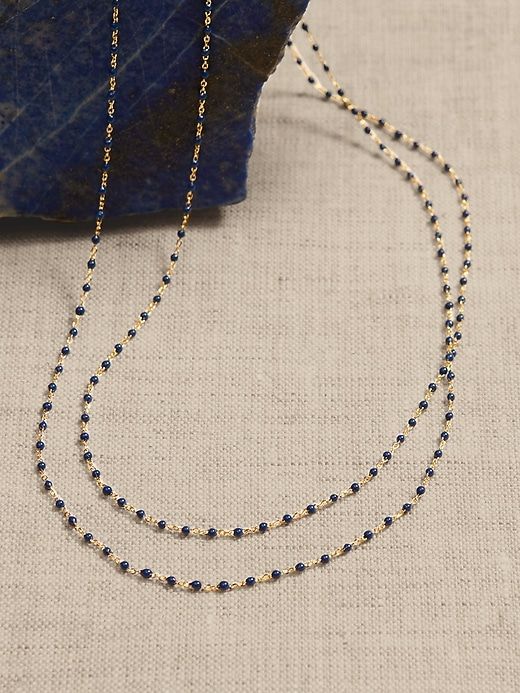 Enamel Bead Double Strand Necklace | Aureus + Argent sold by Banana Republic
