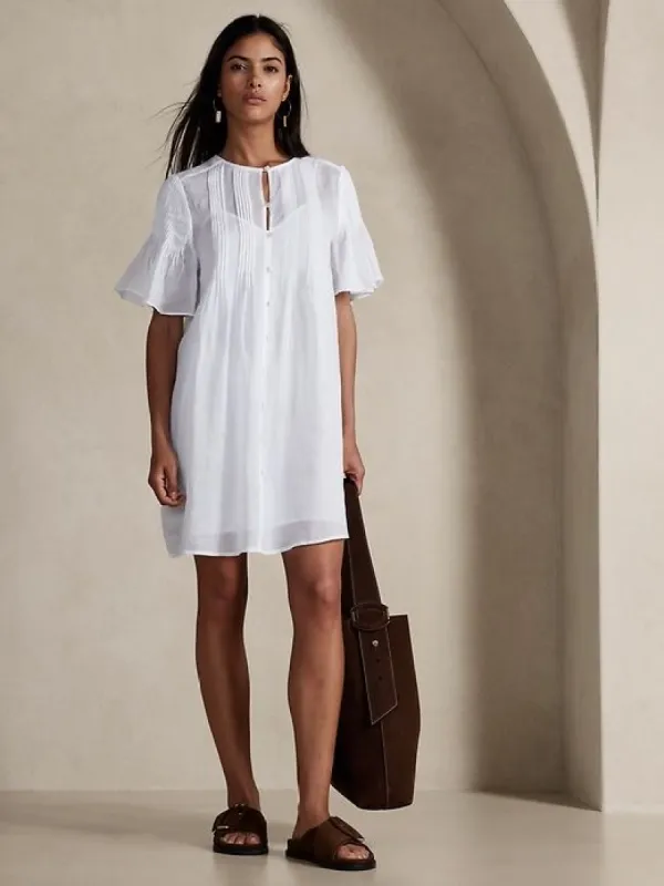 Ramie Pintuck Dress sold by Banana Republic