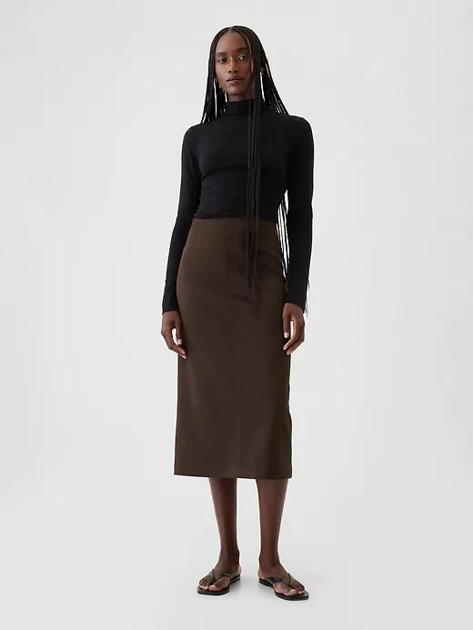 Vegan Suede Midi Skirt sold by GAP