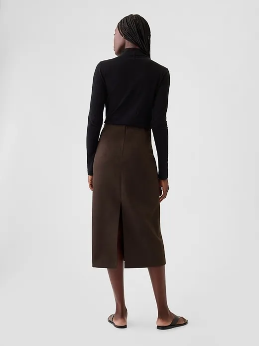 Vegan Suede Midi Skirt sold by GAP product image thumbnail 2