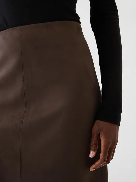 Vegan Suede Midi Skirt sold by GAP product image thumbnail 4