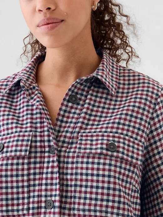 Flannel Utility Mini Shirtdress sold by GAP product image thumbnail 4