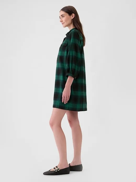 Flannel Utility Mini Shirtdress sold by GAP product image thumbnail 3