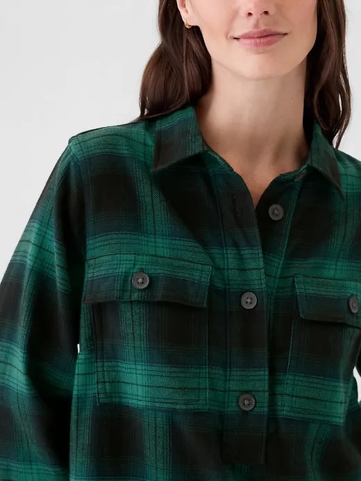 Flannel Utility Mini Shirtdress sold by GAP product image thumbnail 4