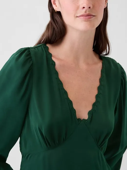 Satin Empire Midi Dress sold by GAP product image thumbnail 4