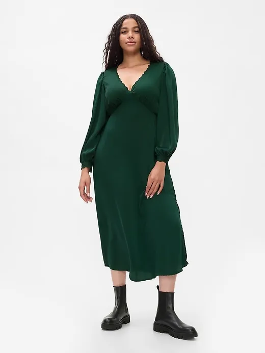 Satin Empire Midi Dress sold by GAP product image thumbnail 5
