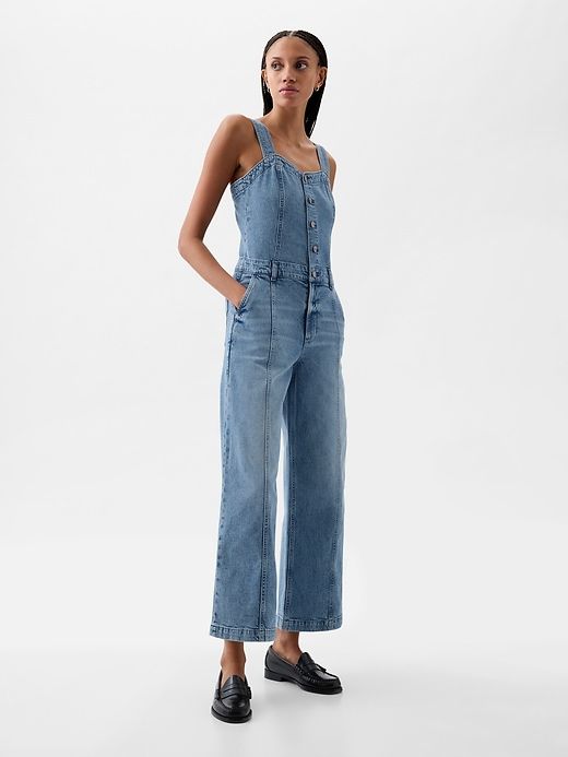Wide-Leg Denim Jumpsuit sold by GAP product image thumbnail 3