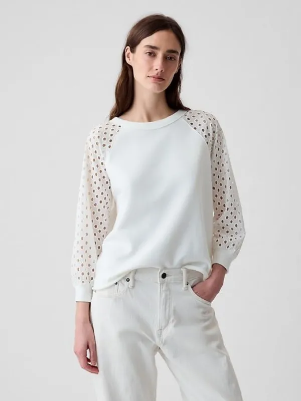 Vintage Soft Eyelet Sweatshirt sold by GAP