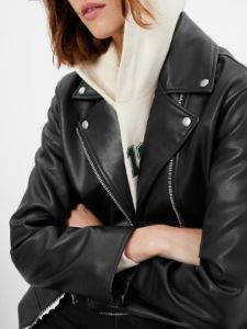 Vegan Leather Moto Jacket sold by GAP