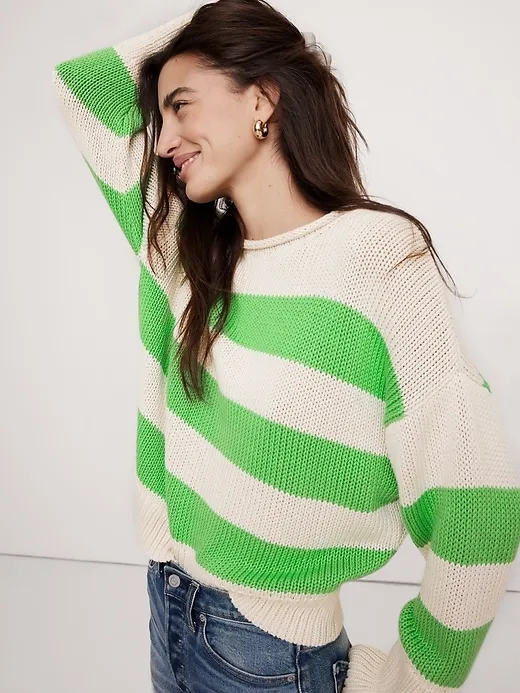 Oversized Cotton Roll-Neck Sweater sold by Banana Republic