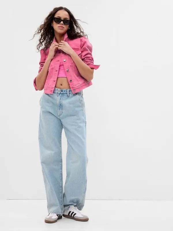 Gap × Barbie™ Adult Puff Sleeve Icon Denim Jacket sold by GAP