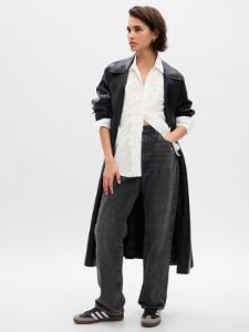 Eyelet Ruffle Perfect Shirt sold by GAP