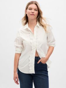 Eyelet Ruffle Perfect Shirt sold by GAP