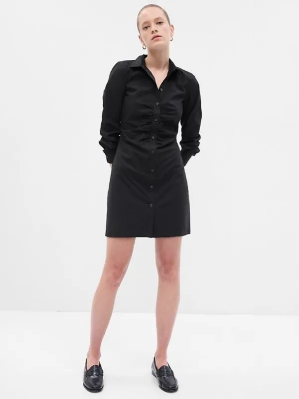 Organic Cotton Ruched Mini Shirtdress sold by GAP
