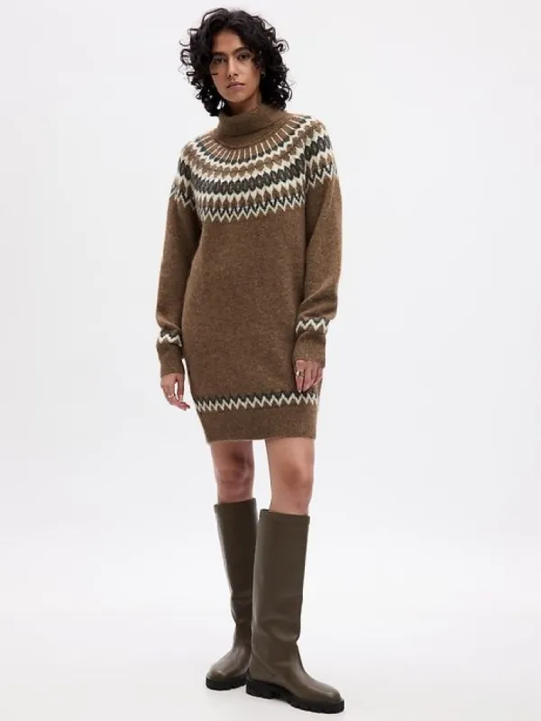 Fair Isle Turtleneck Mini Sweater Dress sold by GAP