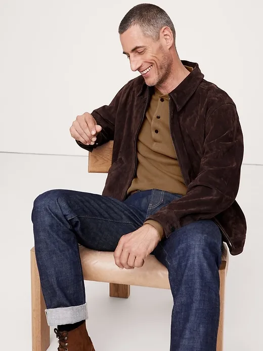Double-Knit Henley T-Shirt sold by Banana Republic